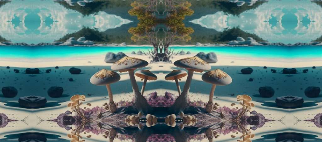 psychedelic mushrooms growing on a beach ATTMind podcast