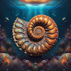 Deep Time, Extinct Cephalopods, and The Evolutionary Gift of Death | Sky Otter ~ ATTMind 186 Attmind Podcast 186 Blog Header Ammonite fossil in deep sea